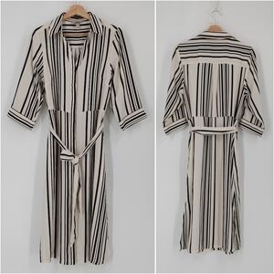 H&M Striped Midi Dress